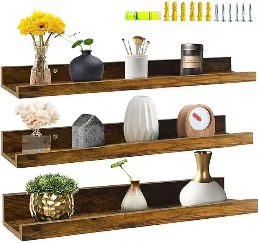 Sheesham 24 Inch Floating Shelves For Wall Set Of 3